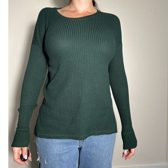 Abercrombie and Fitch Soft AF and Cozy Green Ribbed Sweater Size Small - Picture 1 of 7